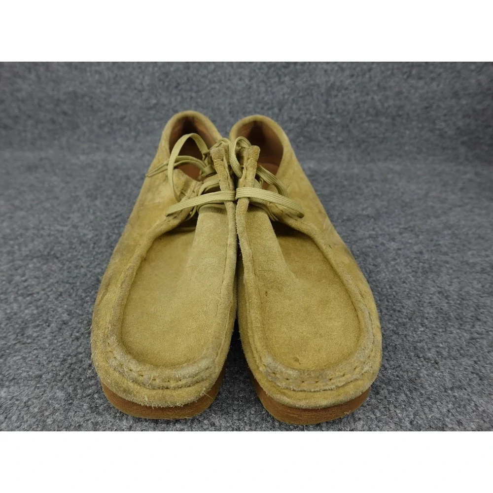 Clarks Wallabee Moccasin Shoes Mens Size 10 Tan Suede Crepe Sole Classic